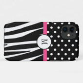 Monogram Zebra Print iPhone Case-Mate iPhone Hülle (Rückseite (Horizontal))