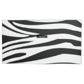 Monogram Zebra Schwarz/Weiß Streifen Printmuster Kissenbezug (Vorderseite-Links)