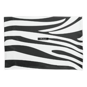 Monogram Zebra Schwarz/Weiß Streifen Printmuster Kissenbezug