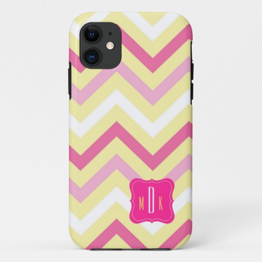 Monogram Zickzack Design Phone Case (Rückseite)