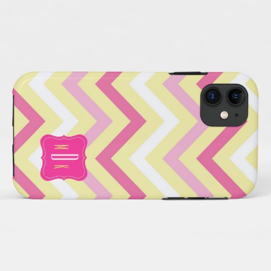 Monogram Zickzack Design Phone Case (Rückseite (Horizontal))