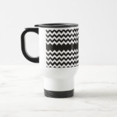 Monogram Zigzag Travel Mug: Schwarze, weiße Chevro Reisebecher (Links)