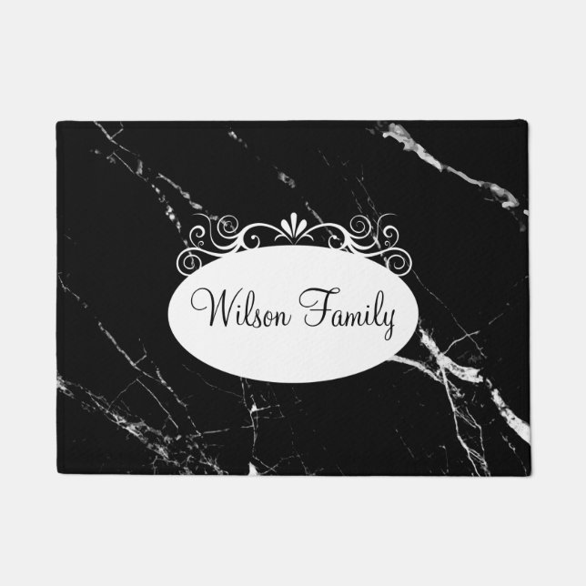 Monogram-Zuhause-Begrüßungsmatten mit kleinem Fami Fußmatte (Vorderseite)