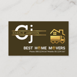 Monogram-Zuhause-Moving für die Minimalistische G Visitenkarte
