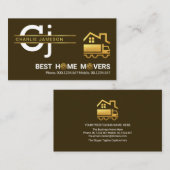 Monogram-Zuhause-Moving für die Minimalistische Go Visitenkarte (Vorne/Hinten)