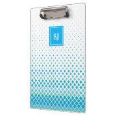 Monogram-Zwischenablage mit blauem grünem Diamantm Klemmbrett (Links)