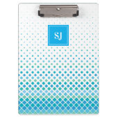 Monogram-Zwischenablage mit blauem grünem Diamantm Klemmbrett (Vorderseite)