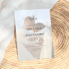 Monograma de Boda Invitaciones Elegantes con Foto Einladung