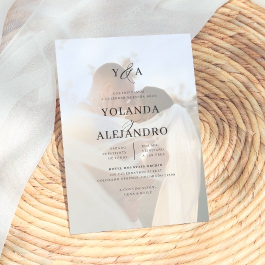 Monograma de Boda Invitaciones Elegantes con Foto Einladung