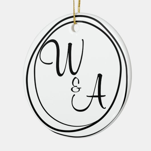 Monograma para casal Estilo Rústico Bauernhof Keramik Ornament (Links)