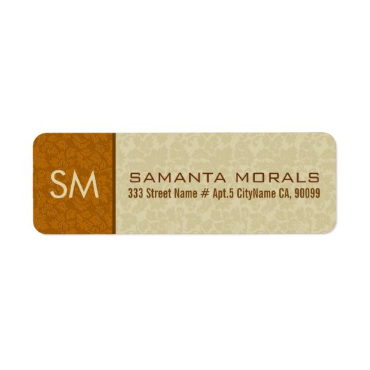 MonogramBold Moderne Beige & Braun Damaskas (Vorne)