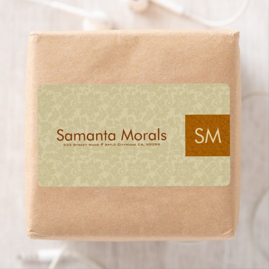 MonogramBold Moderne Beige & Braun Damaskus 2 (Insitu)