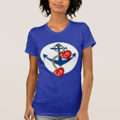 Monogramed Anker mit Herzen T-Shirt (Vorderseite)