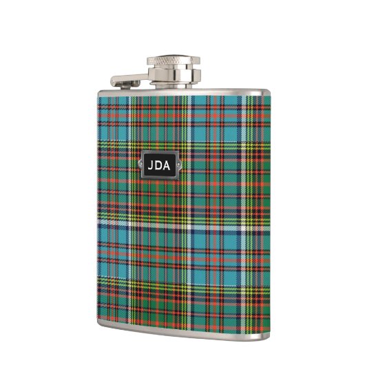 Monogramed Clan-Andersontartan-karierte Flasche Flachmann (Links)