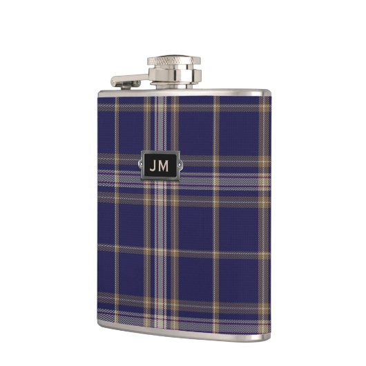 Monogramed Clan-Bäckertartan-karierte Flasche Flachmann (Links)