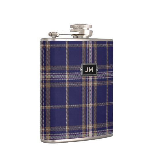 Monogramed Clan-Bäckertartan-karierte Flasche Flachmann (Rechts)