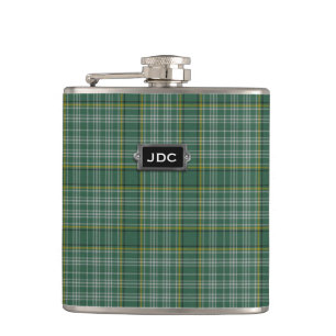 Monogramed Clan Currie Tartan-karierte Flasche Flachmann