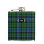 Monogramed Clan Fletcher Tartan-karierte Flasche Flachmann (Vorderseite)