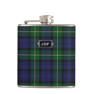 Monogramed Clan Forbes Tartan-karierte Flasche Flachmann