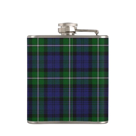 Monogramed Clan Forbes Tartan-karierte Flasche Flachmann (Rückseite)