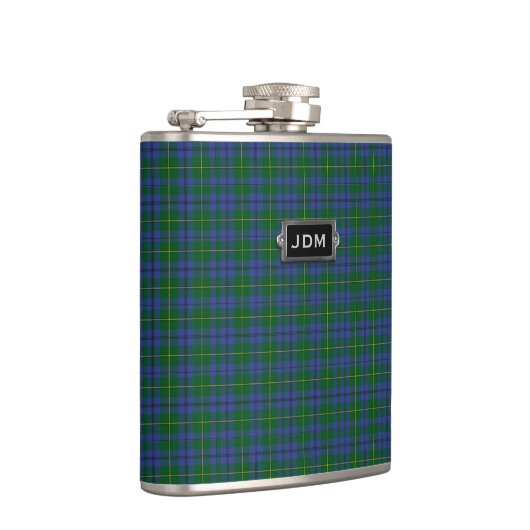 Monogramed Clan-Johnstontartan-karierte Flasche Flachmann (Rechts)