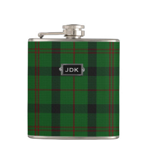 Monogramed Clan Kincaid Tartan-karierte Flasche Flachmann