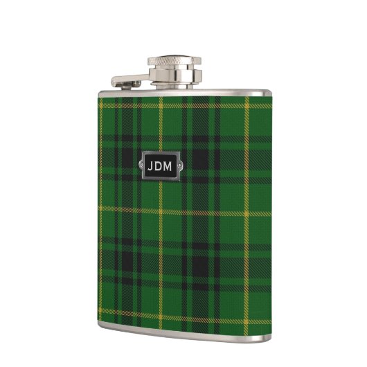 Monogramed Clan MacArthur Tartan-karierte Flasche Flachmann (Links)