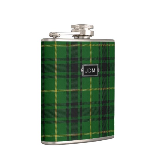 Monogramed Clan MacArthur Tartan-karierte Flasche Flachmann (Rechts)