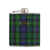 Monogramed Clan MacBride Tartan-karierte Flasche Flachmann (Vorderseite)