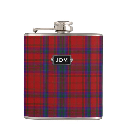 Monogramed Clan MacDougall Tartan Kariert Flask Flachmann (Vorderseite)