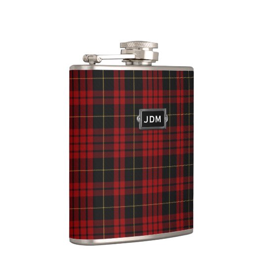 Monogramed Clan MacQueen Tartan-karierte Flasche Flachmann (Rechts)