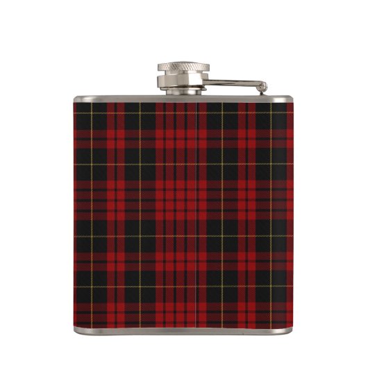 Monogramed Clan MacQueen Tartan-karierte Flasche Flachmann (Rückseite)