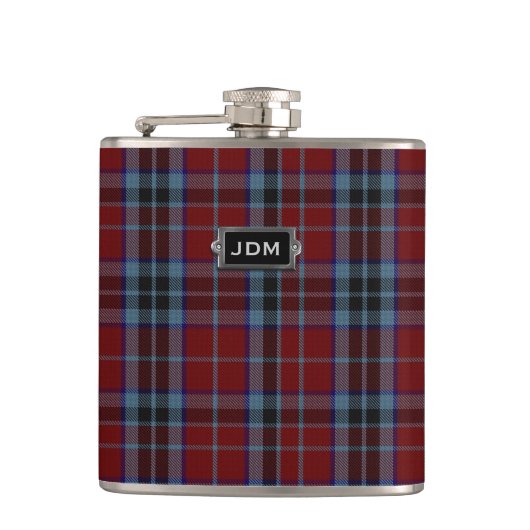 Monogramed Clan MacTavish Tartan Kariert Flask Flachmann (Vorderseite)