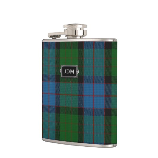 Monogramed Clan MacWilliam Tartan-karierte Flasche Flachmann (Links)