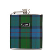 Monogramed Clan MacWilliam Tartan-karierte Flasche Flachmann (Vorderseite)