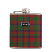 Monogramed Clan Matheson Tartan-karierte Flasche Flachmann (Vorderseite)
