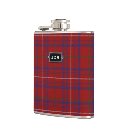 Monogramed Clan-Rosetartan-karierte Flasche Flachmann (Links)