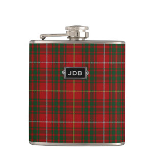 Monogramed ClanBrucetartan-karierte Flasche Flachmann