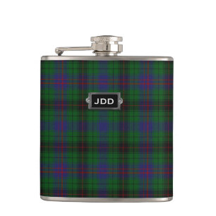 Monogramed ClanDavidsontartan-karierte Flasche Flachmann