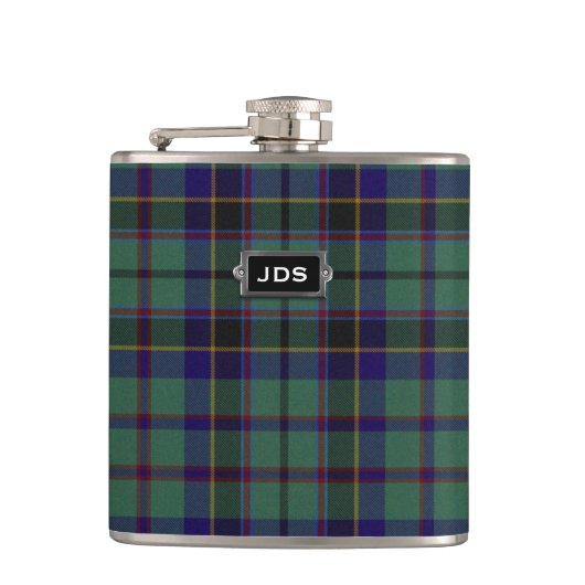 Monogramed ClanStephensontartan-karierte Flasche Flachmann (Vorderseite)