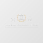 Monogramed Courthouse Fensteraufkleber (Blatt)