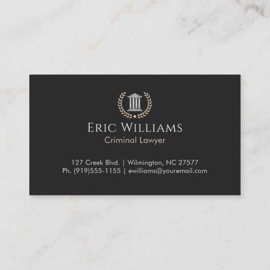 Monogramed Courthouse Visitenkarte (Rückseite)