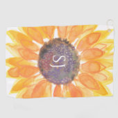 Monogramed Floral Golfhandtuch (Horizontal)