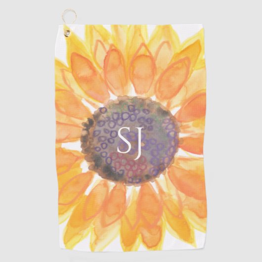 Monogramed Floral Golfhandtuch (Vorderseite)