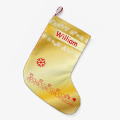 Monogramed GoldweihnachtsStrumpf Kleiner Weihnachtsstrumpf (Vorderansicht (hängend))