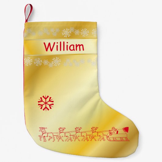 Monogramed GoldweihnachtsStrumpf Kleiner Weihnachtsstrumpf (Vorderseite)