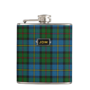 Monogramed klassischer MacLeod Tartan-karierte Flachmann