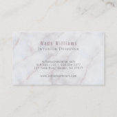 Monogramed Luxe Gray Marble Visitenkarte (Rückseite)