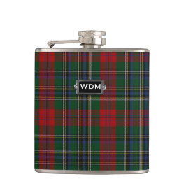 Monogramed MacLean Tartan Kariert Flask Flachmann