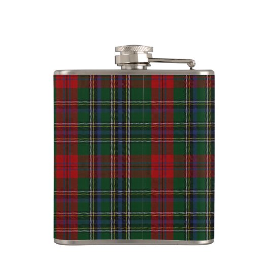 Monogramed MacLean Tartan Kariert Flask Flachmann (Rückseite)